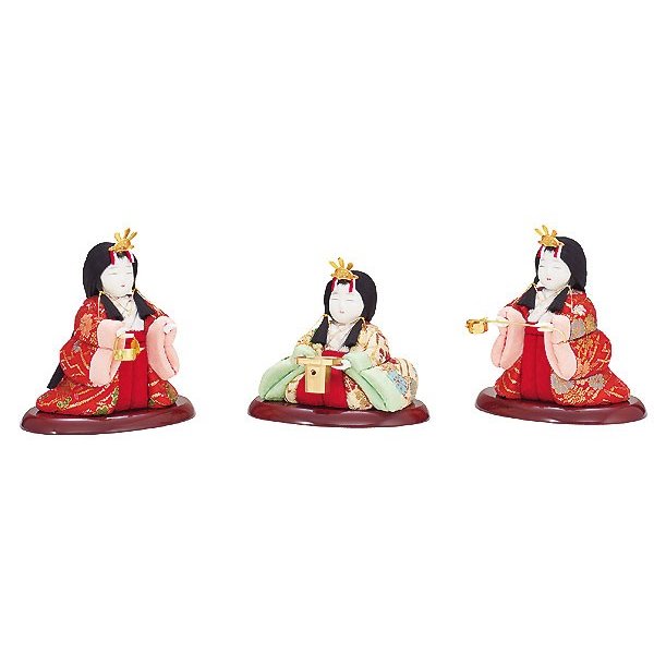 雛人形 三人官女 単品 3人 木目込み 一秀 ひな人形 かわいい