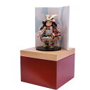 五月人形 幸一光 5月人形 お祝い 大将飾り 出飾り 尚 なお 黒小札 青段威 かわいい かっこいい コンパクト 木目 朱消し 屏風