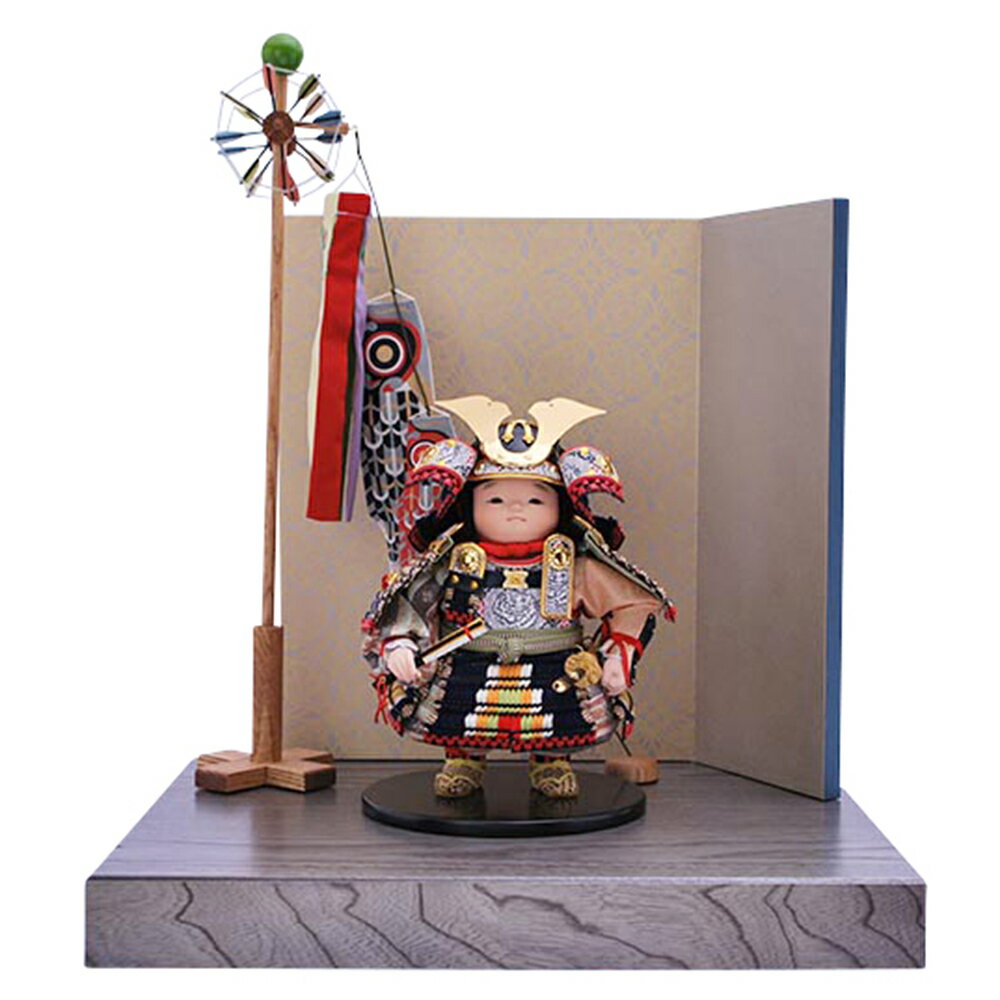 五月人形 幸一光 5月人形 お祝い 大将飾り 出飾り 鉄平 てっぺい 黒小札 紺沢瀉威 かわいい かっこいい コンパクト 鯉幟