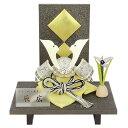 五月人形 お祝い 兜飾り 1/6 平飾り台付 石目台 衝立付 菖蒲 節句人形工芸士 辰広 おしゃれ コンパクト かっこいい モダン