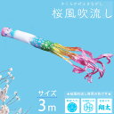 鯉のぼり こいのぼり コンパクト 単品 桜風 吹流し 撥水 3m おしゃれ かわいい お祝