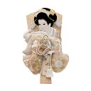 羽子板 コンパクト おしゃれ つまみ細工 ミニ かわいい 初正月 マンション 7号 (高さ21cm) 刺繍 美月 k-48 木製 女の子 初節句 お祝い 小型 ...