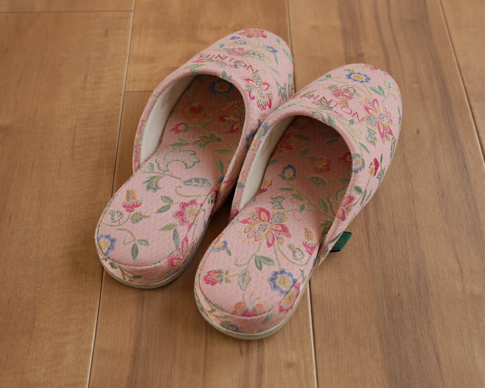 スリッパ ai MINTON ベーシックジャガード織 刺繍有 底ベージュ 正規品 ミントン 即納 高反発ウレタンで履き心地柔らか アイボリー ピンク 可愛い 花柄 女性 レディース ルームシューズ 来客用 プレゼント 新築祝い 吊り込みスリッパ ブランド スリッパラック LC mom