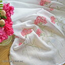 横80×縦47cm 細窓タイプ出来ました 小窓用 オーストリア製 赤い お花 刺繍 カーネーション カフェカーテン 少し目隠しにも 細幅 おしゃれ 北欧 ショー...