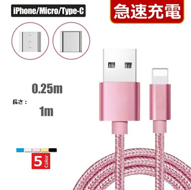 iPhone Micro Usb Type-C　充電ケーブル