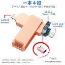 iphone USBメモリ 64GB ios14対応 iphone フラッシュドライブ USBメモリ回転式 3in1外付 UsbA To Type-C変換アダプタプレゼント フラッ..