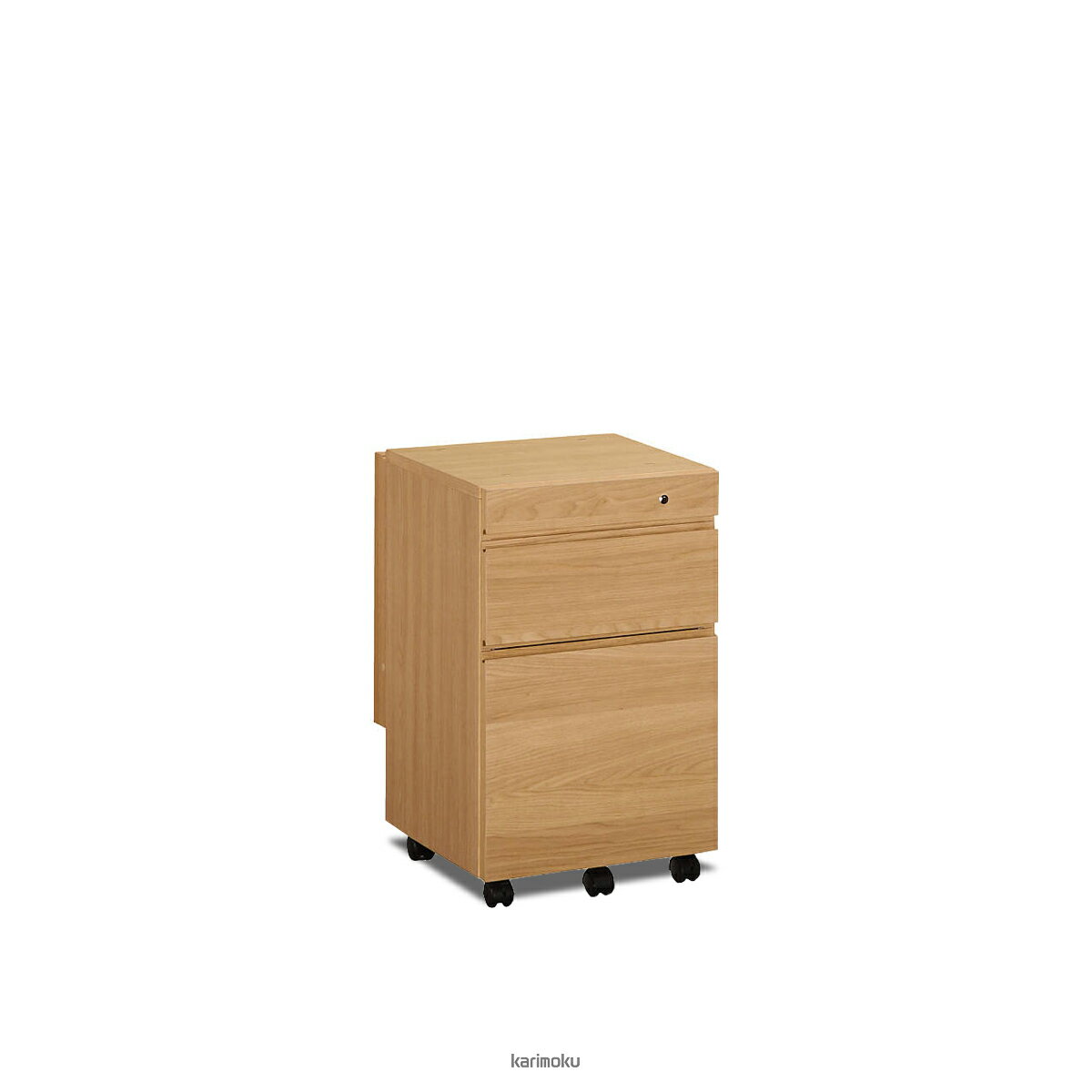 カリモク 学習机 ST005H ワゴン (デスク奥行き45cm専用, 40cm幅, ピュアオーク色)【全国送料無料】【同梱不可】【店頭受取対応商品】