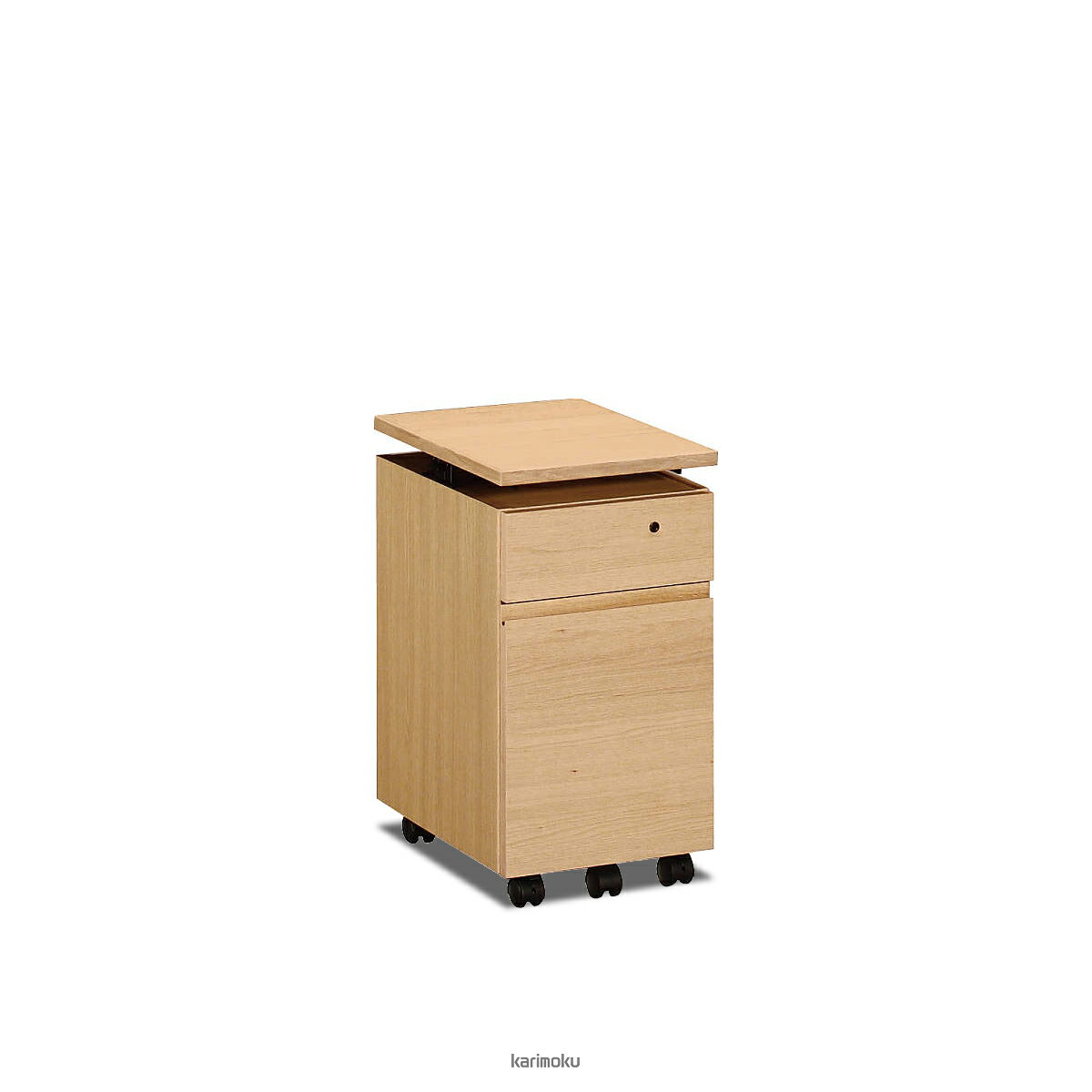 カリモク 学習机 SS0465 ワゴン (デスク奥行き45cm専用, 幅31cm, ピュアオーク色)...