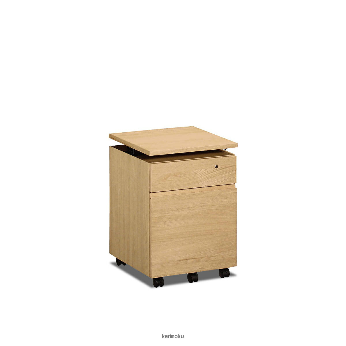 カリモク 学習机 SS0466 ワゴン (デスク奥行き45cm専用, 幅41cm, ピュアオーク色)...
