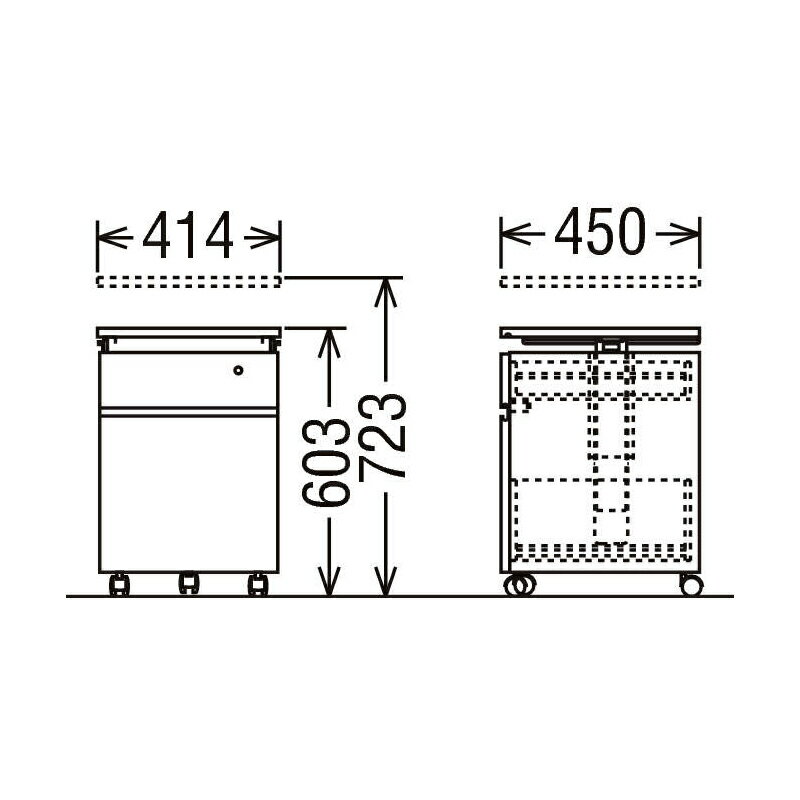 カリモク 学習机 SS0466 ワゴン (デスク奥行き45cm専用, 幅41cm, シアーブラック色)【全国送料無料】【同梱不可】【店頭受取対応商品】