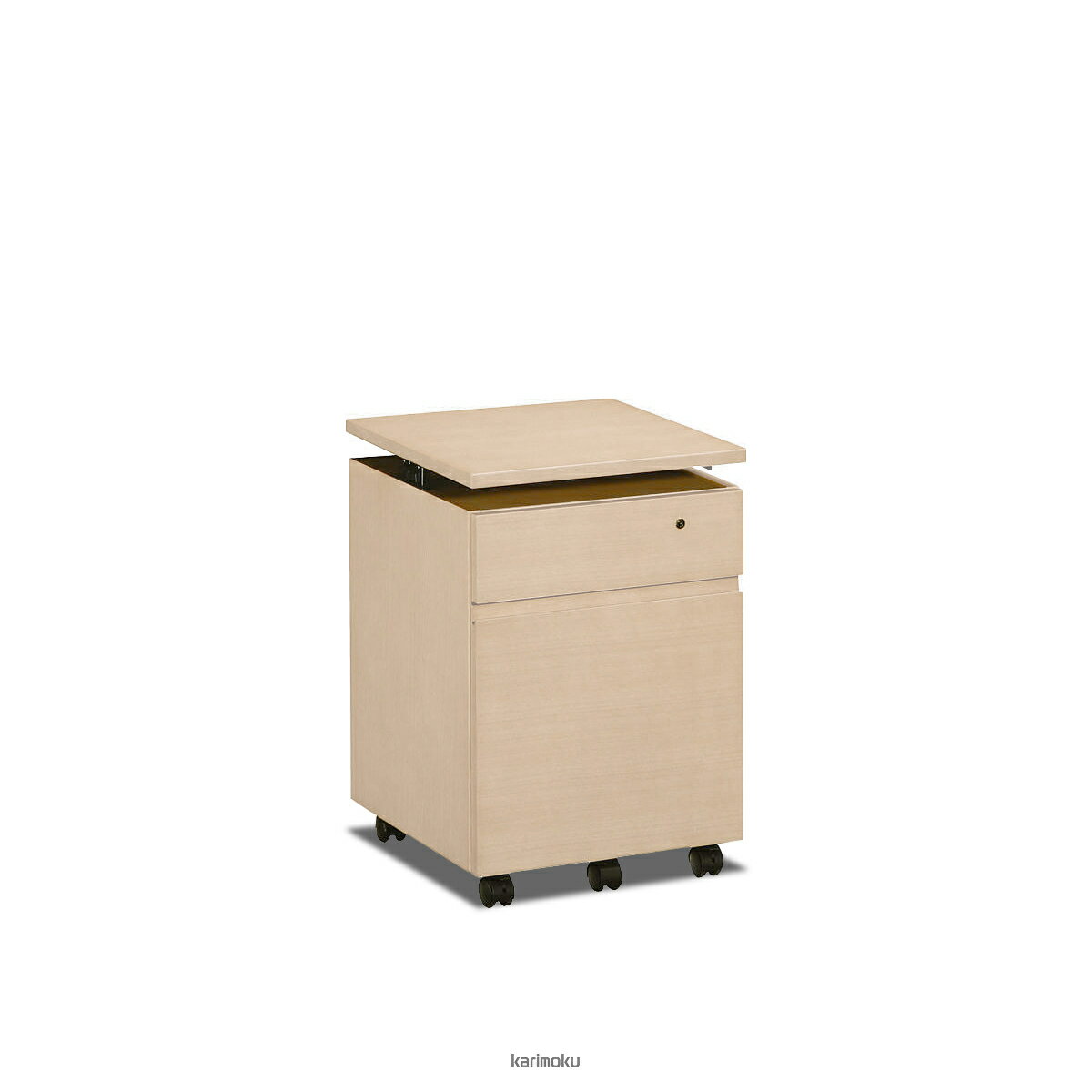 カリモク 学習机 SS0466 ワゴン (デスク奥行き45cm専用, 幅41cm, シアーホワイト色...