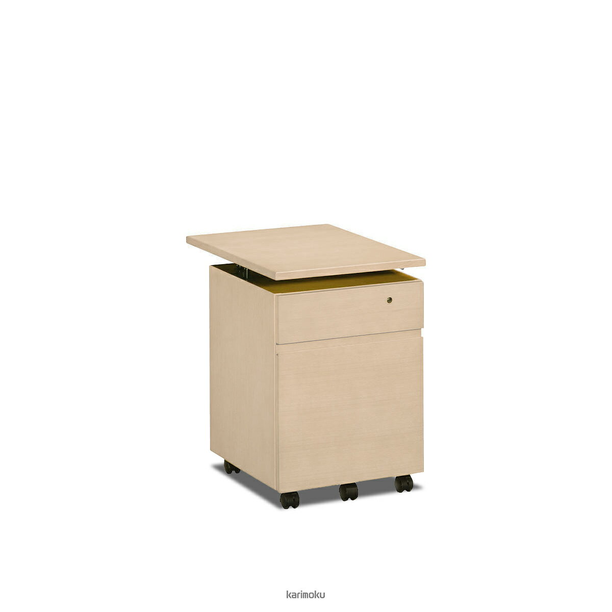 カリモク 学習机 SS0476 ワゴン (デスク奥行き60cm専用, 幅41cm, シアーホワイト色...
