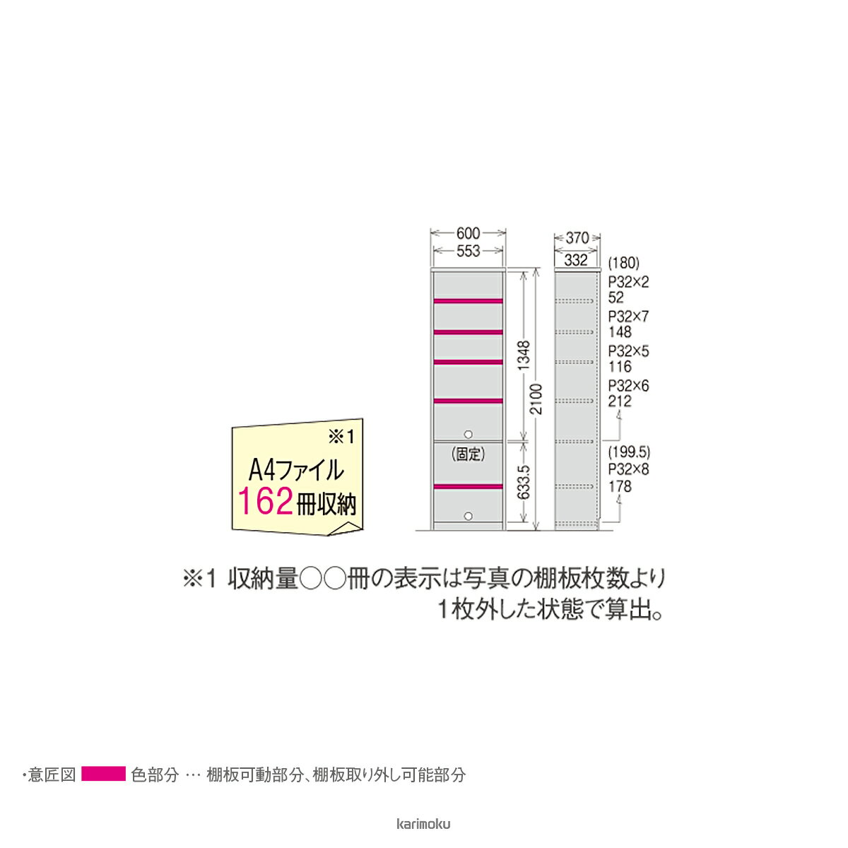 カリモク 書棚 HU2405 [背板付き書棚] (モルトブラウン色)【全国送料無料】【同梱不可】【店頭受取対応商品】