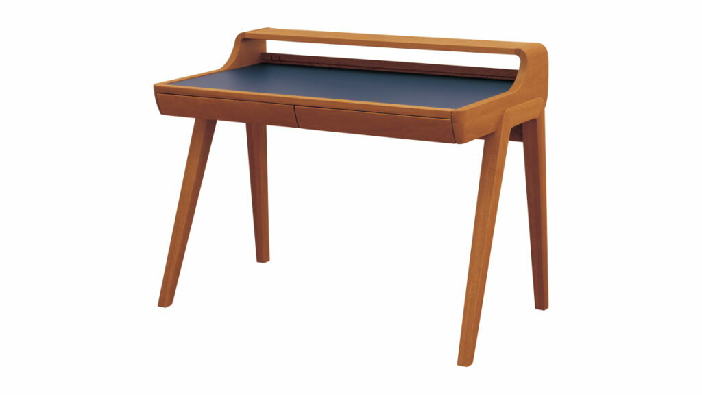 【受注生産】浜本工芸 学習机 No.49 デスク [品番:No.4980デスクB] (ダークオーク／ブルー色)【店頭受取対応商品】