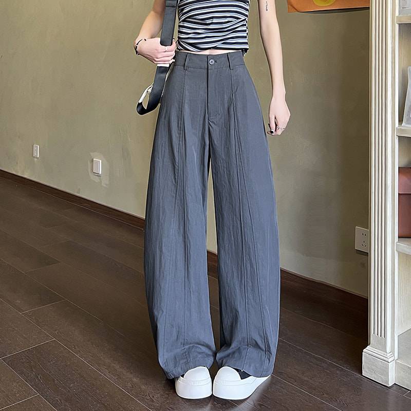 ワイドパンツ レディース ハイウエスト ゆったり 体型カバー ストリート カジュアル ワークパンツ 脚長 ボトムス 春 夏 秋 ロング丈