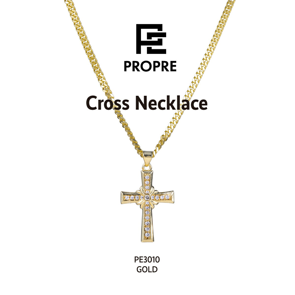 【マラソン開催中】PROPRE プロープル 金 ネックレス 金ネックレス 十字架 クロス ネックレス ゴールド ネックレス メンズ ネックレス 金 チェーン ヒップホップ ストリート プレゼント