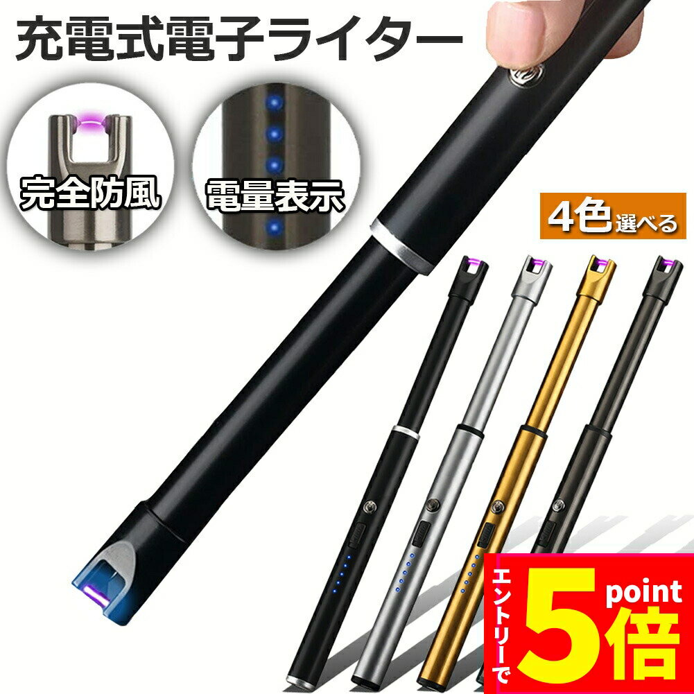 【お買い物マラソン期間中 P5倍 】USB充電式 電気 プラズマ ライター 点火用 2本セ...
