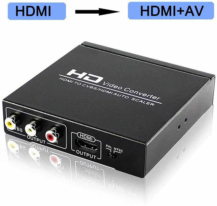HDMI コンポジット変換 HDMI to AV/3RCA変換(HDMI to HDMI+RCA) HDMI+AV変換コンバーター 同時出力 hdmi アナログ変換 HDMI AV変換器 720P/1080P対応 PS4/Switch/TV/HDTV/Xbox/PC/DVD/Blu-ray Player/PAL/NTSCテレビ