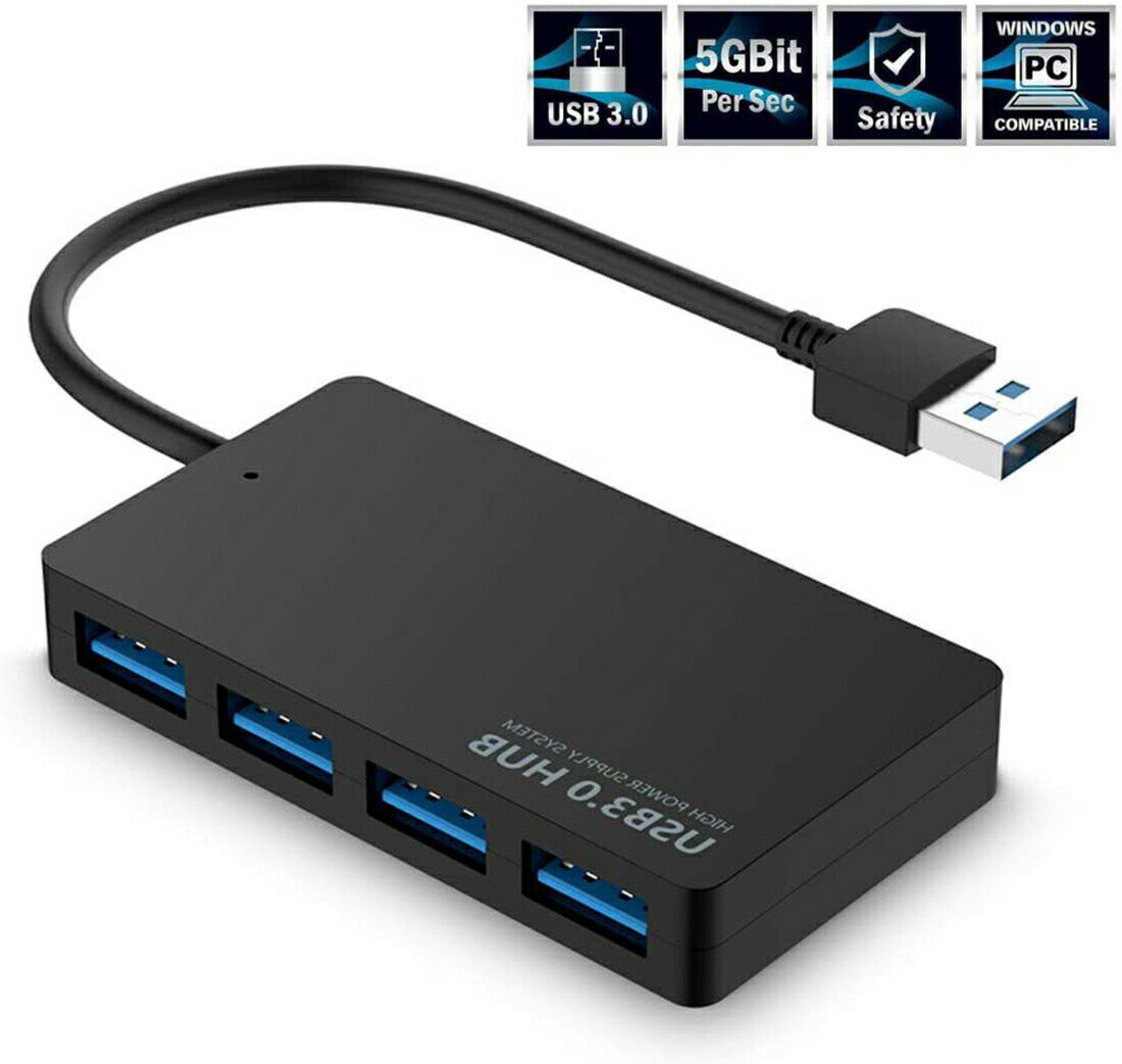 ★期間限定ポイント5倍★USB3.0 ハブ 4ポート バスパワー 5Gbps 高速転送 ウルトラスリム 高速データ転送..