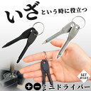 キーリング付き ミニドライバー 2色選べる ブラック 黒 シルバー プラスドライバー マイナスドライバー 工具 キーホルダー 持ち運び 携帯 ドライバー 小さい...