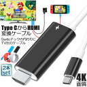 Switch ドック HDMI 変換ケーブル 2本セット Type C USB C スイッチ ドック 交換ケーブル 4K 1080P解像度 HD変換 TVモード...