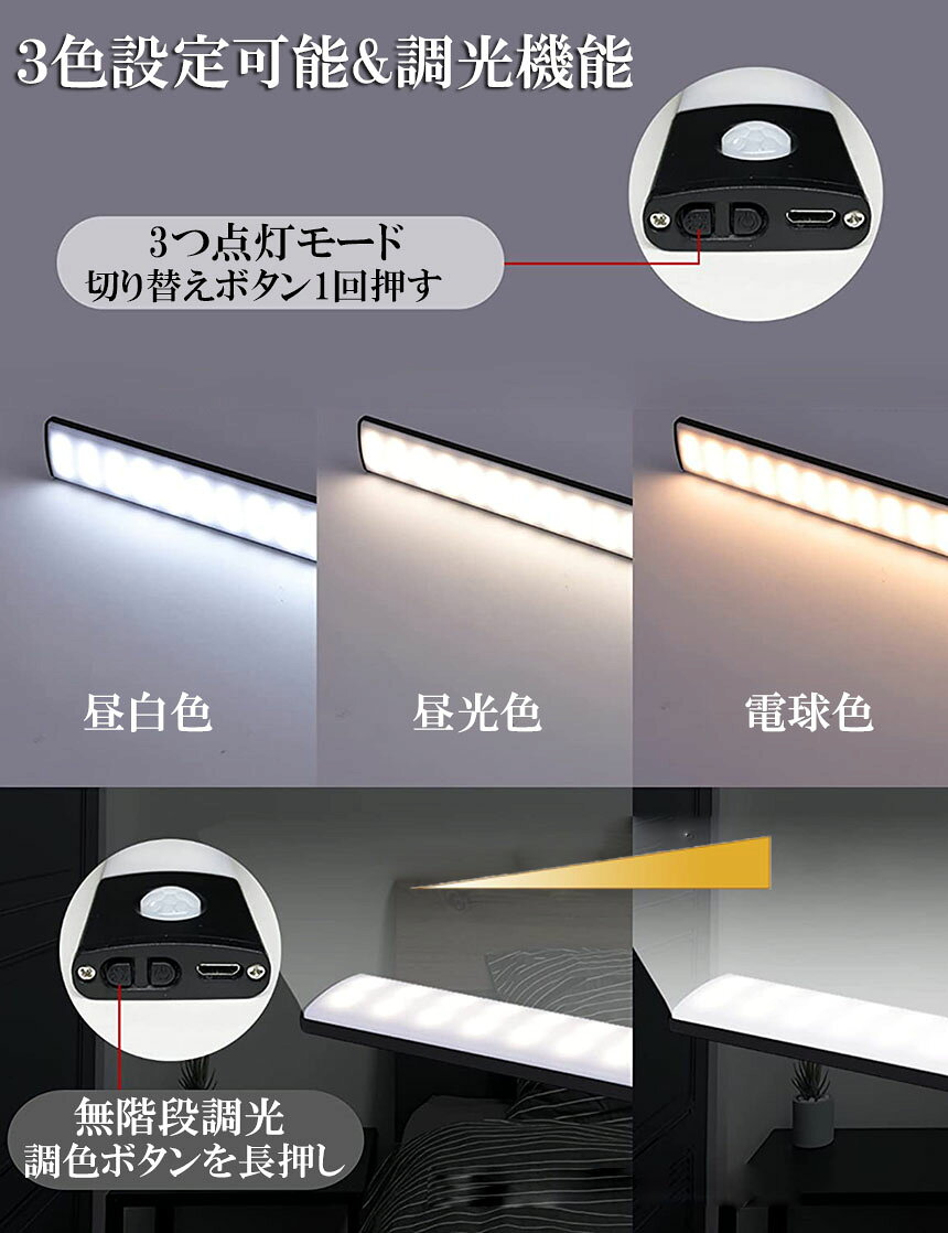 ★期間限定！ポイント5倍★LEDセンサーライト 人感センサーライト 2個セット キッチ...