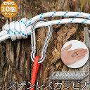 カラビナ 304ステンレス スプリングフック アウトドア ステンレス製 旅行 用品 釣り トレッキング カラビナステンレス 軽量 落下防止