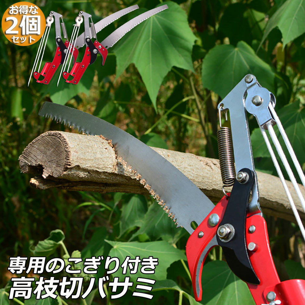 ★期間限定ポイント5倍★高枝切りバサミ 2個セット ロープ式 高枝切りのこぎり 高枝ノコギリ 高枝切りバサミ 高枝切鋏 軽量 はさみ ガーデニング用品 剪定 果実 採取 枝切 ハサミ 園芸 ガーデニング用品(4)