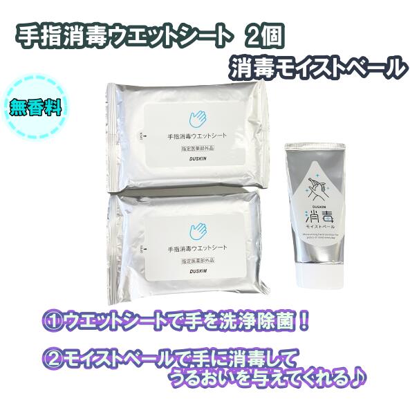 【ダスキン】手指消毒ウエットシート2個＆消毒モイストベール【全国送料無料】【定型外発送】