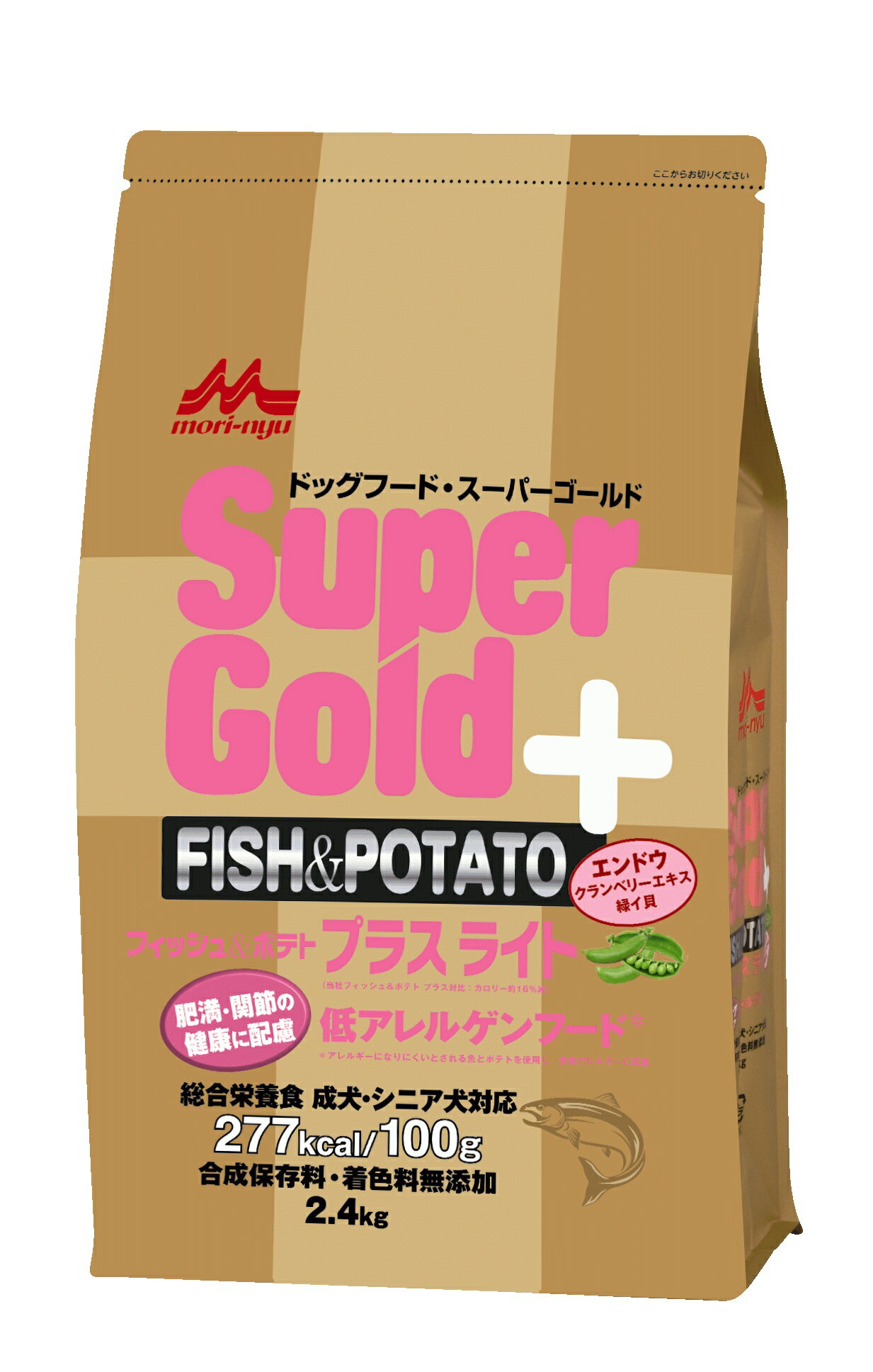 スーパーゴールド　SUPERGOLD　 フィッシュ＆ポテトプラスライト 肥満ケア・関節ケア用（ 800g）　森乳サンワールド