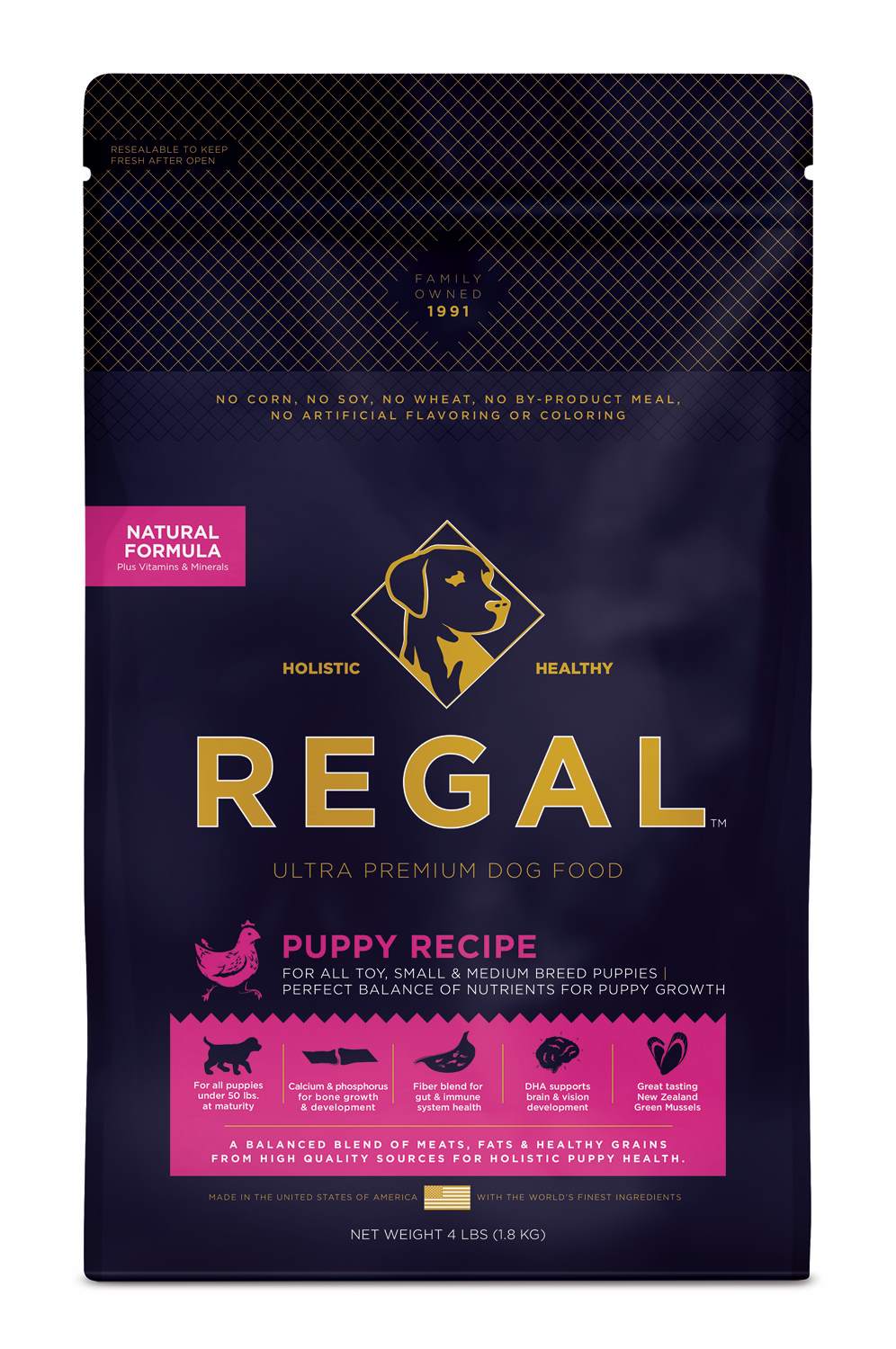 Rakuten - REGAL リーガル パピーレシピ 1.8kg 全犬種用 オールステージ用 プレミアムフード　子犬用　正規品【お取り寄せ商品】