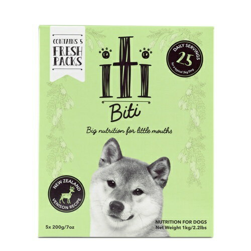 iti（イティ） エアードライ ドッグフード ベニソンディナー 1kg（200g×5） 無添加 非加熱フード ジャーキーフード 穀物不使用 グレインフリー