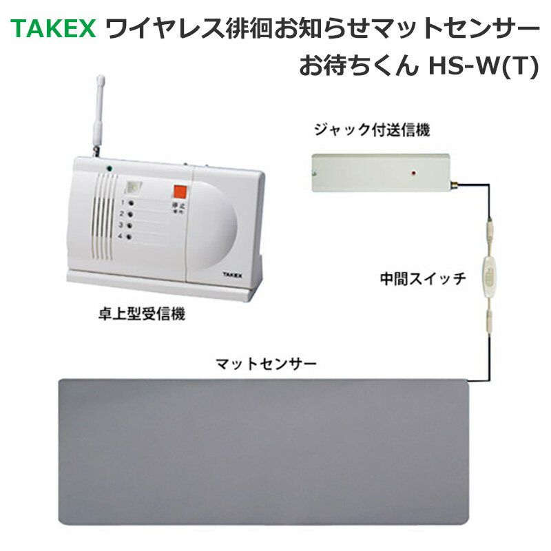 TAKEXワイヤレス徘徊お知らせマットセンサー お待ちくんHS-W(T) 代引手料無料 送料無料 センサーが高齢者の徘徊、行動を事前にお知らせします。 介護 福祉施設 徘徊防止 老人 無線 小電力 防犯グッズのサムネイル