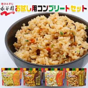 再入荷6月末以降 非常食 セット 米 ご飯 7年保存 そのまま食べれる 防災食セット 調理不要 保存食 永谷園 フリーズドライご飯 お試し用 4種コンプリートセット