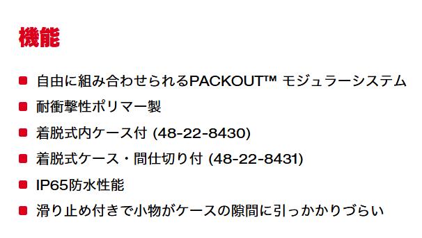 milwaukee 48-22-8431 PACKOUT ロープロファイルオーガナイザーMサイズ