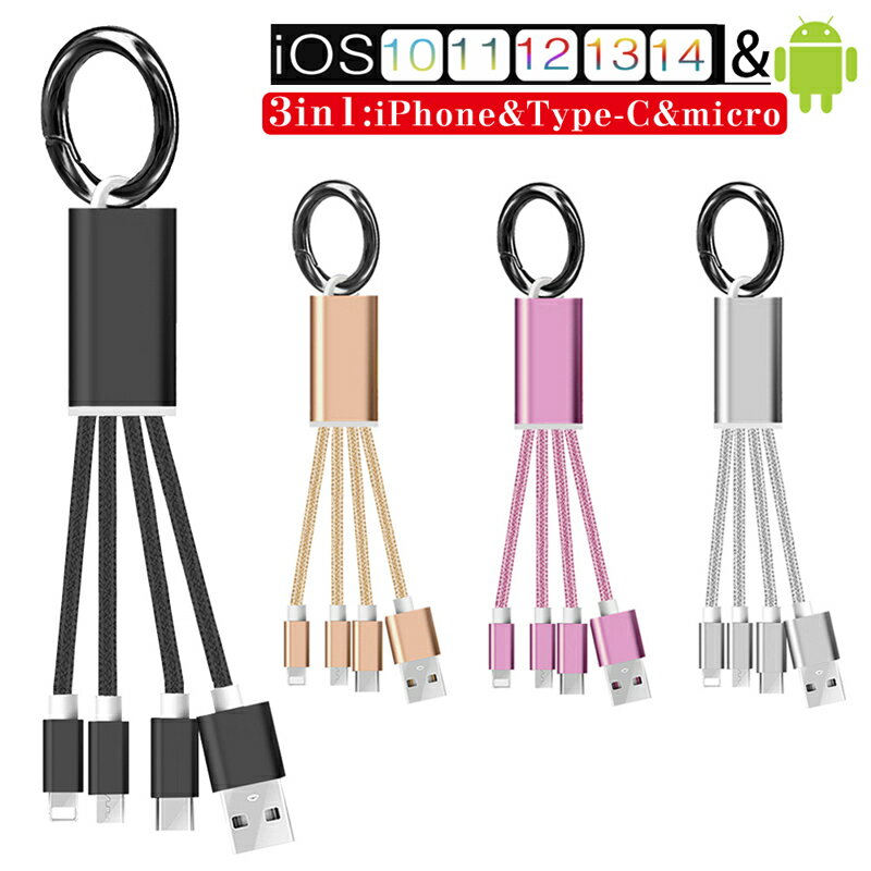 iPhone֥ Type-C֥ iPhone15֥ USB Type-C Micro USB֥ 3in1ť֥ Ķ ȥå׼ ®ť֥ ʥ󥱡֥ iPhone Android 椦ѥå ̵פ򸫤