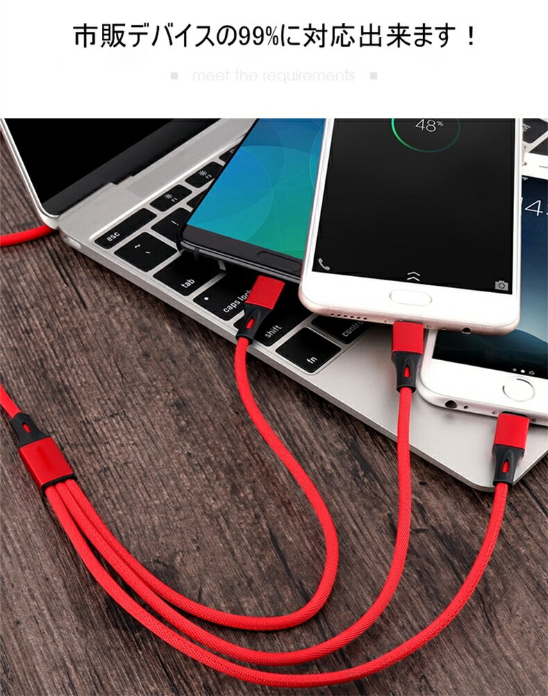 ケーブル iPhone Type-C Micro USB 3in1 発売モデル 一本多役 2.4A急速充電 ゆうパケット 送料無料 iPhone用 micro Galaxy AQUOS 充電器 Android用 モバイルバッテリー USBケーブル 高耐久ナイロン 急速充電ケーブル XS Max Xperia ケーブル iPhone Type-C Micro USB 3in1 発売モデル 一本多役 2.4A急速充電 ゆうパケット 送料無料 iPhone用 micro Galaxy AQUOS 充電器 Android用 モバイルバッテリー USBケーブル 高耐久ナイロン 急速充電ケーブル XS Max Xperia