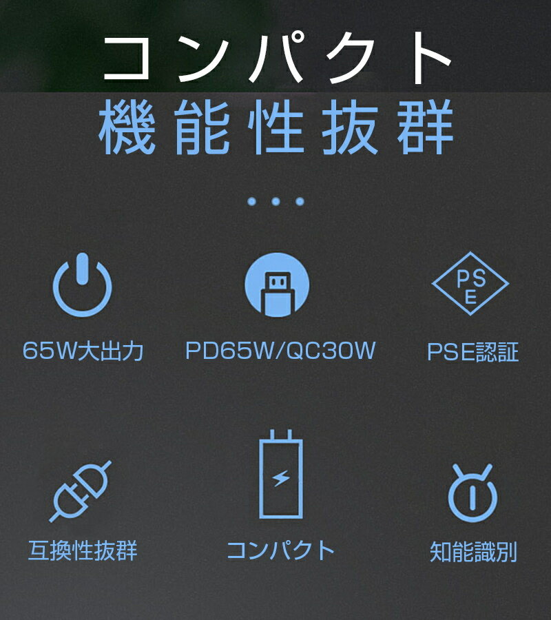 アダプター 窒化ガリウム超高速充電器 iPhone17/16/15充電器 低温充電 防火 耐高温...