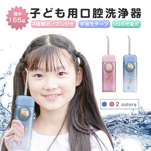 口腔洗浄器 子供用 歯ブラシ 奥歯 歯磨き 歯垢 プラーク 歯周ポケット 歯列矯正 オーラルケア 4本ノズル付き 120ml水タンク USB充電式 1年間安心保証