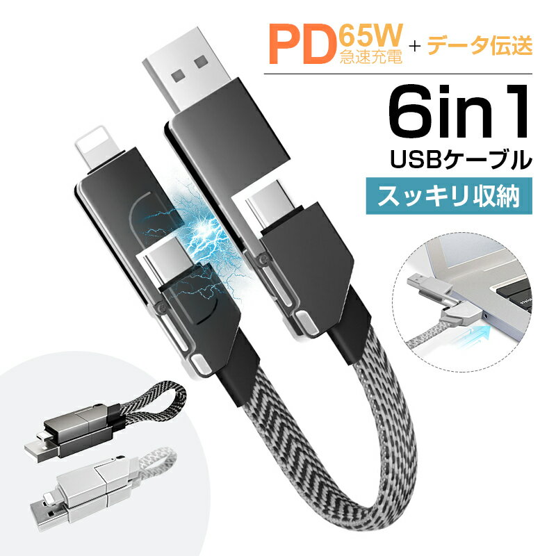 6in1 USBケーブル マルチケーブル 超便利 データ伝送