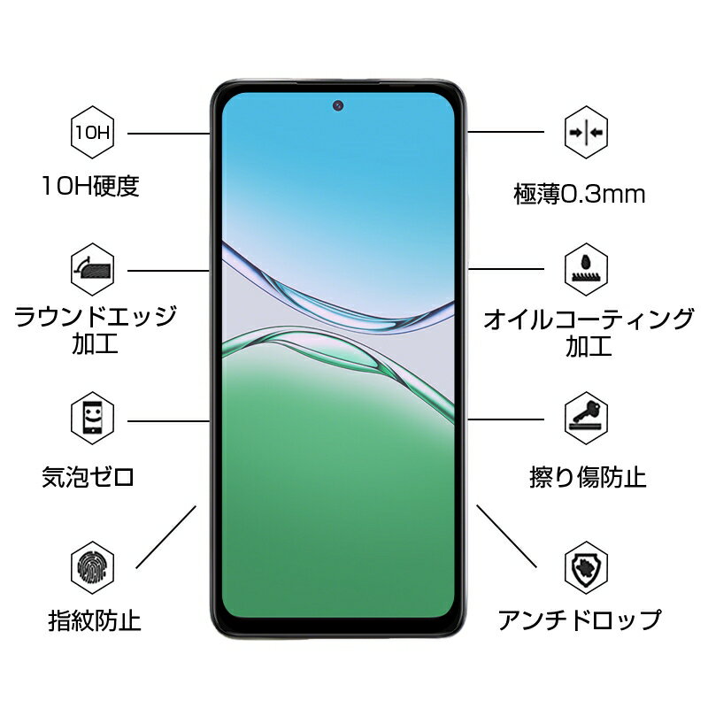 OPPO A5 5G ブルーライトカット 強化ガラスフィルム OPG06 au 画面保護ガラスシール CPH2735 楽天モバイル スクリーン保護シート OPG06 UQ 3Dフルカバー A502OP Y!mobile 視力保護 ラウンドエッジ加工 0.3mm 超薄型 表面硬度10H 耐衝撃 キズ防止 飛散防止 疎油 撥水 気泡レス