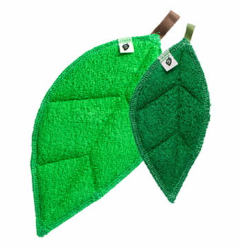 これからのフキン：葉っぱの親子｜がんこ本舗｜ゴムラテックス加工してあるから 汚れは今まで以上に