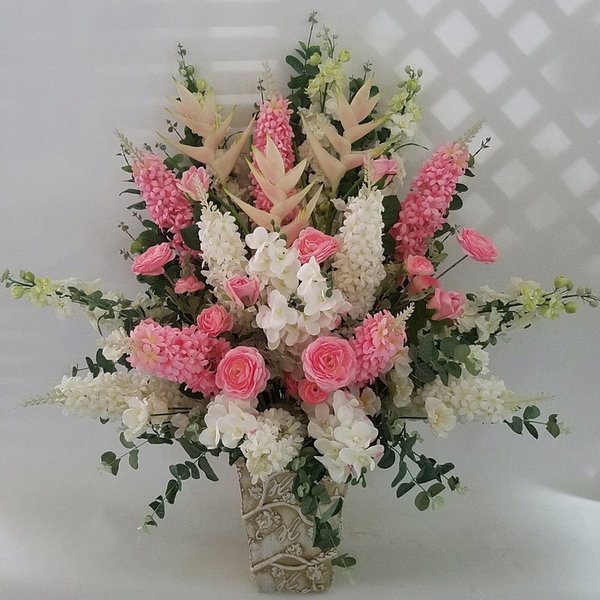 バラMIXアレンジ(造花)　AR17高さ100cm×巾90cm造花・光触媒 　アーティフィシャルフラワー　アートフラワー　バラアレンジ　お誕生日　開店祝い　立札無料