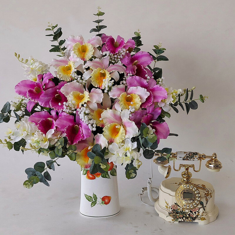 乐天商城 - カトレアアレンジKT5(造花・高70×幅60）『光触媒』