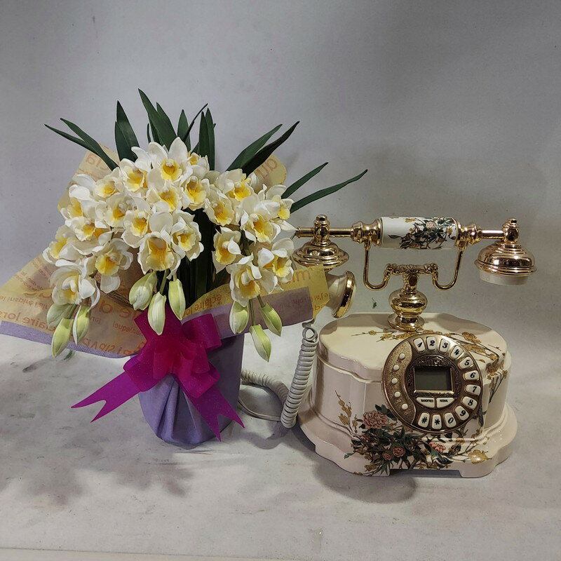 乐天商城 - 造花アーティフィシャルシンビジューム-白黄3本立　高35cm×巾25cm造花・光触媒