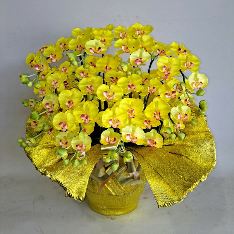 傘寿祝・胡蝶蘭S5立・造花・高45×幅35・光触媒・