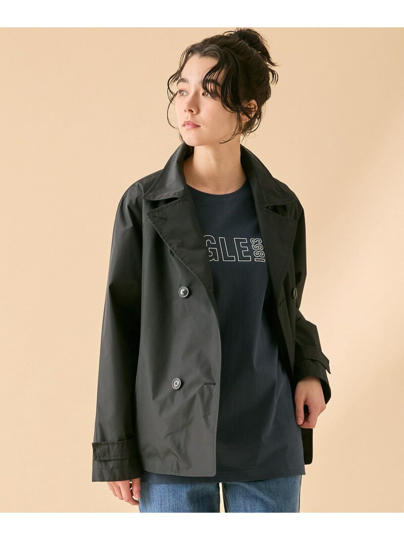 防風 透湿 防水 GORE-TEX ゴアテックス ショートトレンチコート / フード取り外し可 AIGLE エーグル ジャケット・アウター トレンチコート パープル ベージュ ブラウン ブラック【送料無料】[Rakuten Fashion]