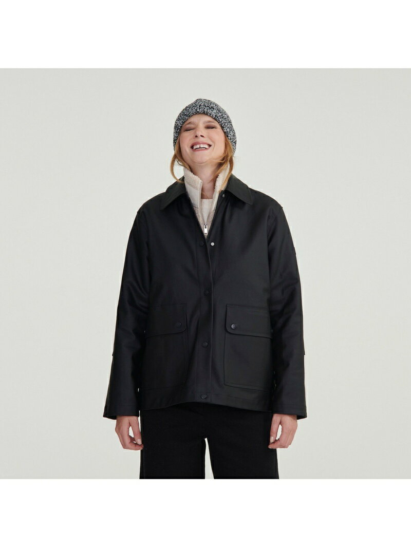【SALE／30%OFF】ラバータッチショートジャケット AIGLE エーグル ジャケット・アウター レインコート ブラック【RBA_E】【送料無料】[Rakuten Fashion]