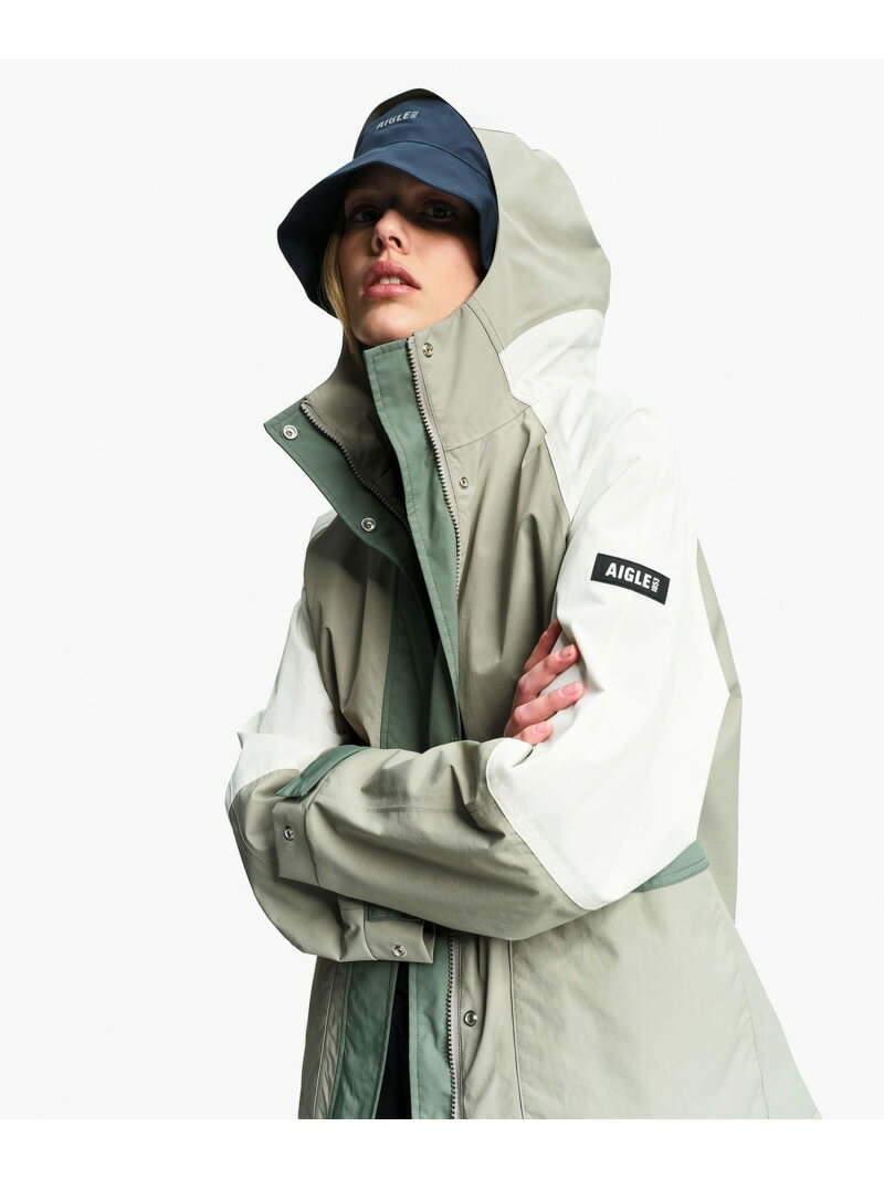 Rakuten - 透湿 防水シーム カラーブロック ショートフレアジャケット AIGLE エーグル ジャケット・アウター マウンテンパーカー【送料無料】[Rakuten Fashion]