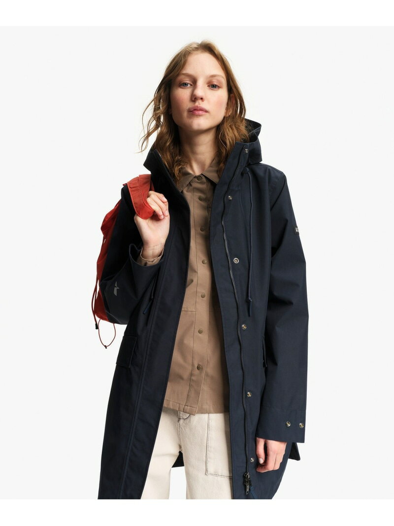 Rakuten - GORE-TEX ゴアテックス 防風 防水 透湿 ロングフーデッドフィッシュテールジャケット AIGLE エーグル ジャケット・アウター マウンテンパーカー ネイビー【送料無料】[Rakuten Fashion]